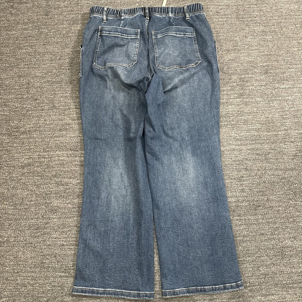 Judy Blue Jeans 16W Blue High Waist Wide Leg DrawstringCarpenter Beach Nautical - Picture 2 of 11